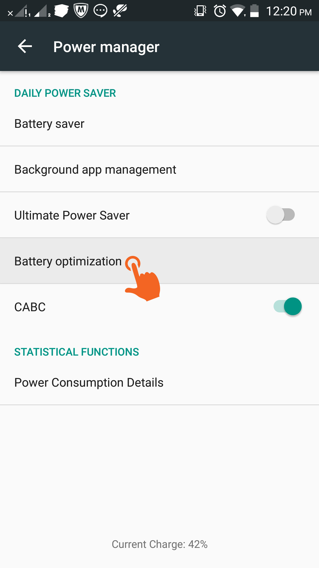 Choose 'Battery optimization'