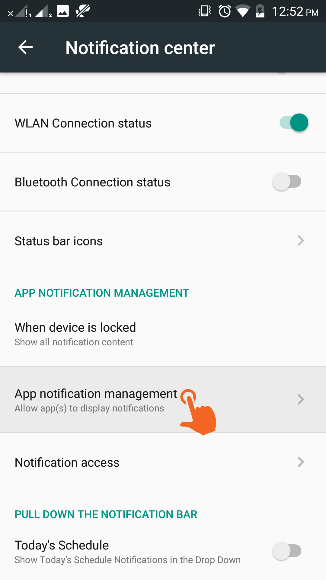Choose 'App notification management'