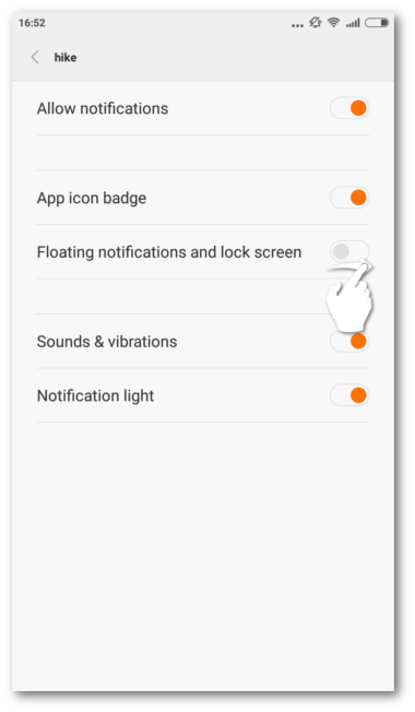 Turn on Floating notifications and lock screen